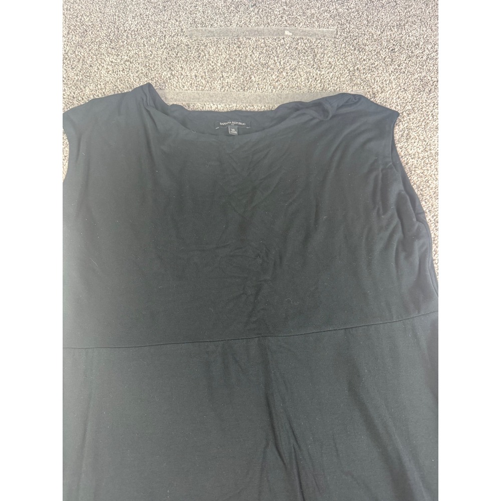 Banana Republic Women Black Sleeveless Boat Neck Empire Waist Midi Dress XS